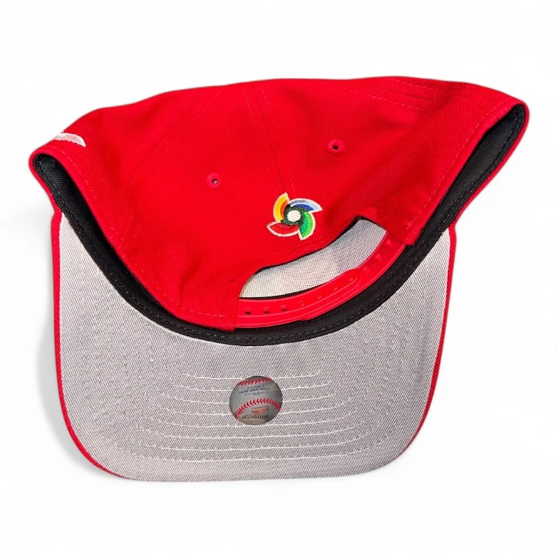 Dominican Republic Scarlet WBC DR Flag Patch Gray UV New Era A-Frame Snapback Hat