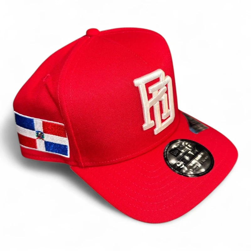 Dominican Republic Scarlet WBC DR Flag Patch Gray UV New Era A-Frame Snapback Hat