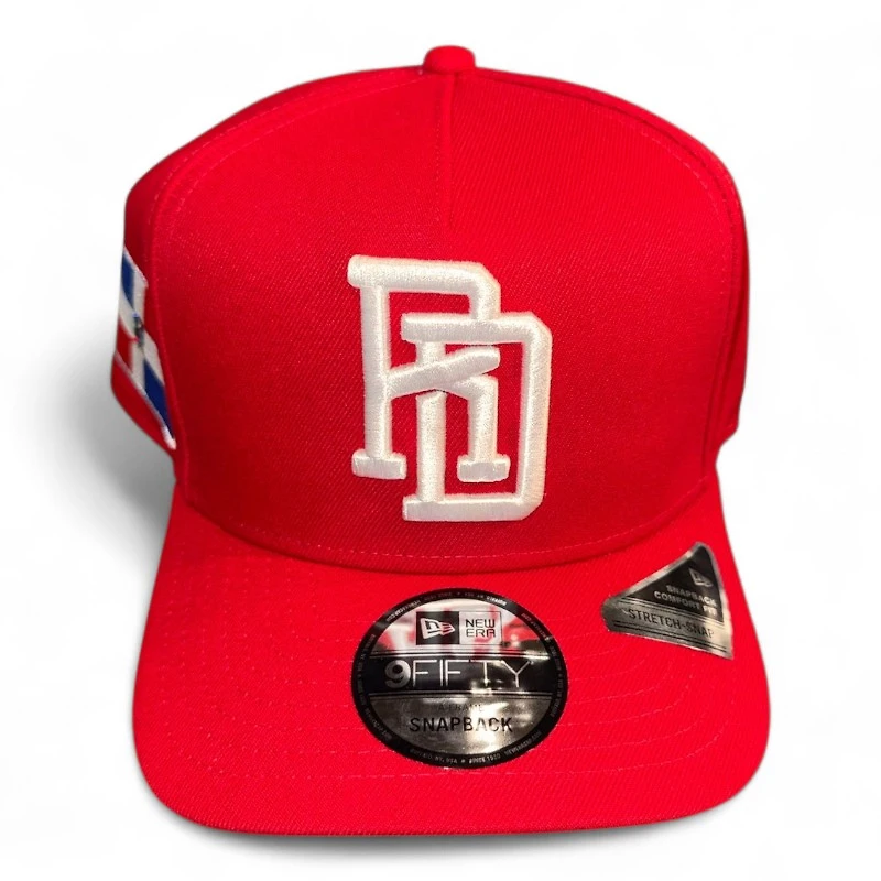 Dominican Republic Scarlet WBC DR Flag Patch Gray UV New Era A-Frame Snapback Hat
