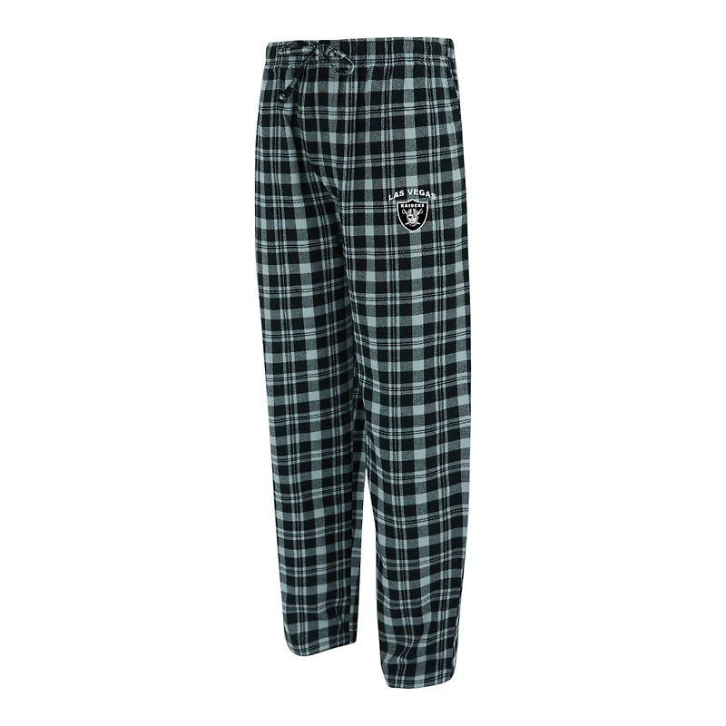Las Vegas Raiders Black Concepts Sport Hawthorn Flannel Sleep Pajama Lounge Pants