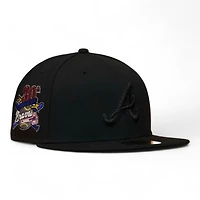 Atlanta Braves Black on 30th Anniversary Patch Gray UV New Era 59FIFTY Fitted Hat
