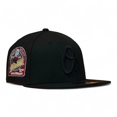 Baltimore Orioles Black on 30th Anniversary Patch Gray UV New Era 59FIFTY Fitted Hat