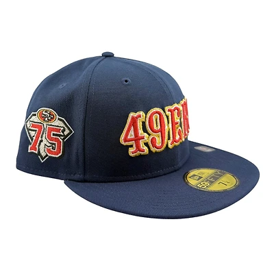 San Francisco 49ers Ocean Blue NFL Collection 75th Anniversary Patch Grey UV New Era 59FIFTY Fitted Hat