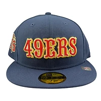 San Francisco 49ers Ocean Blue NFL Collection 75th Anniversary Patch Grey UV New Era 59FIFTY Fitted Hat