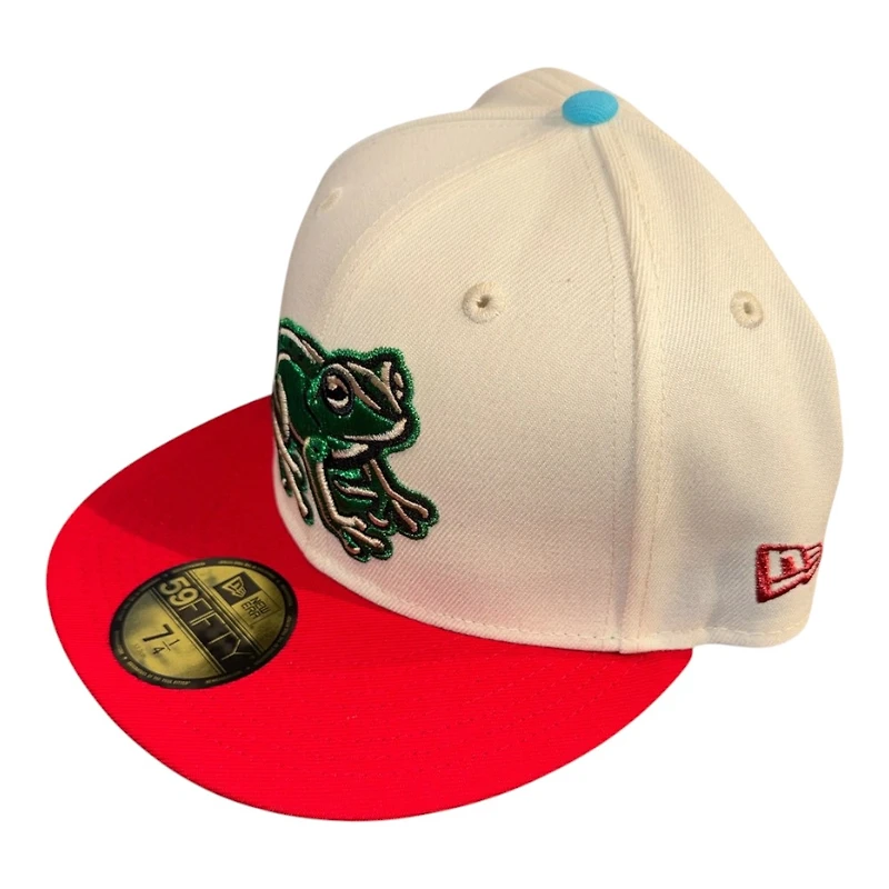 Lehigh Valley Coquis Vice Blue and Scarlet Puerto Rico Flag Patch Geen UV MiLB New Era 59FIFTY Fitted Hat