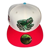 Lehigh Valley Coquis Vice Blue and Scarlet Puerto Rico Flag Patch Geen UV MiLB New Era 59FIFTY Fitted Hat