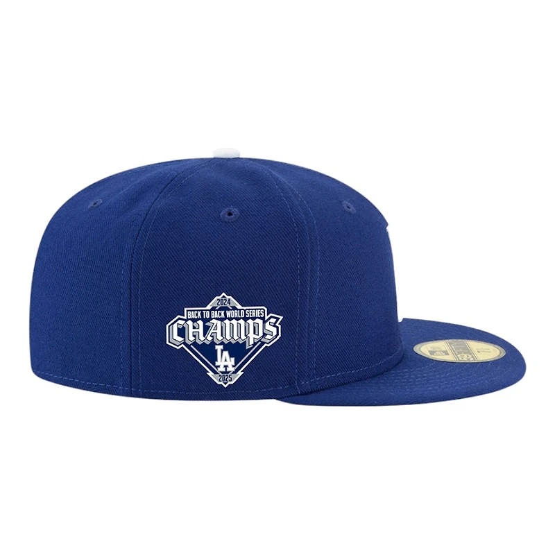 Los Angeles Dodgers Royal Blue Back-to-Back World Series Champs Diamond Patch New Era 59FIFTY Fitted Hat