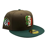 San Diego Padres Brown and Green Hecho En Mexico Eagle Patch Grey UV New Era 59FIFTY Fitted Hat