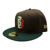 San Diego Padres Brown and Green Hecho En Mexico Eagle Patch Grey UV New Era 59FIFTY Fitted Hat