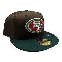 San Francisco 49ers Brown and Green Hecho En Mexico Eagle Patch Grey UV New Era 59FIFTY Fitted Hat