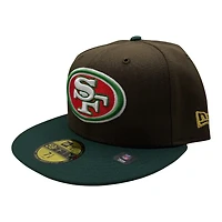 San Francisco 49ers Brown and Green Hecho En Mexico Eagle Patch Grey UV New Era 59FIFTY Fitted Hat