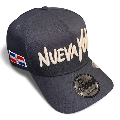 NuevaYol Navy Dominican Republic DR Flag Patch Kelly Green UV New Era A-Frame Snapback Hat