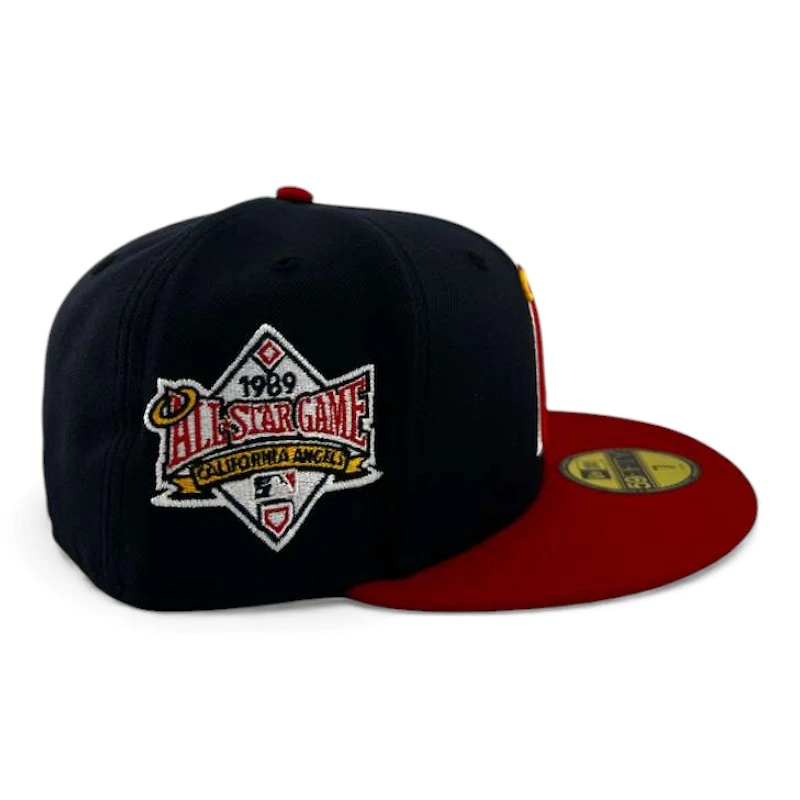 Anaheim Angels Navy and Red "Halos Collection" 1989 All Star Game Patch Green UV New Era 59FIFTY Fitted Hat
