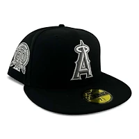 Anaheim Angels Black and Silver Metallic "Halos Collection" 50th Anniversary Patch Gray UV New Era 59FIFTY Fitted Hat