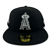 Anaheim Angels Black and Silver Metallic "Halos Collection" 50th Anniversary Patch Gray UV New Era 59FIFTY Fitted Hat