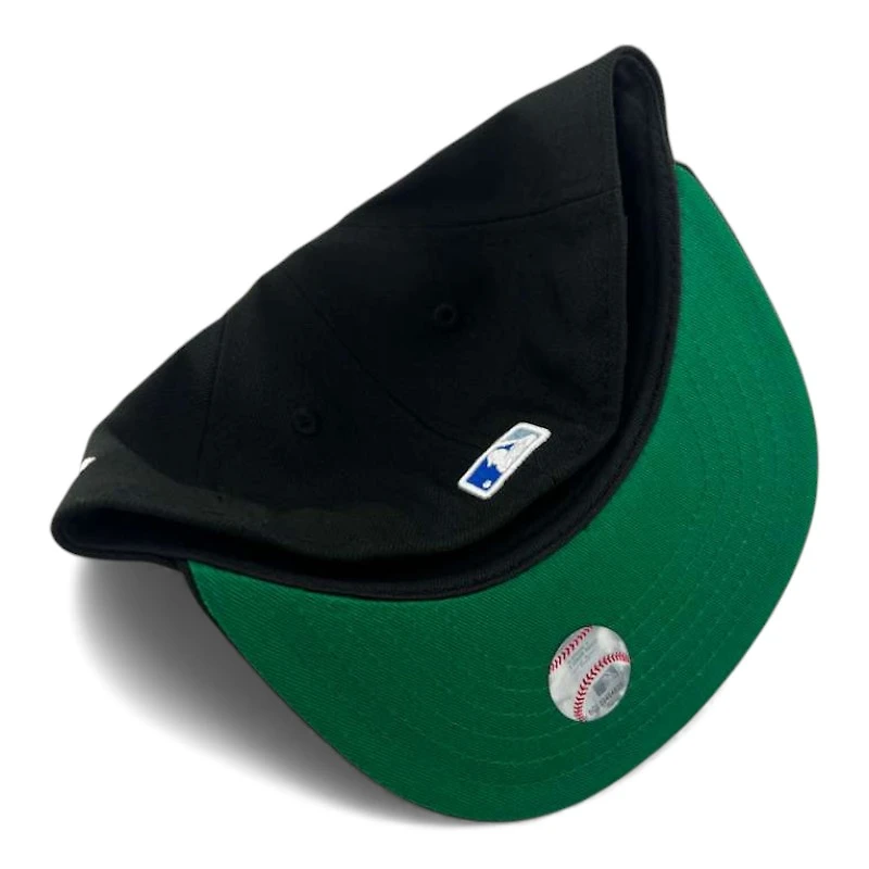 Kids Los Angeles Dodgers White on Black Shooting Ball Green UV Custom New Era 59FIFTY Fitted Hat