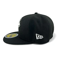 Kids Los Angeles Dodgers White on Black Shooting Ball Green UV Custom New Era 59FIFTY Fitted Hat