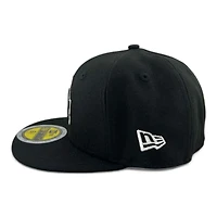 Kids Los Angeles Dodgers Black on White Outline Gray UV Custom New Era 59FIFTY Fitted Hat