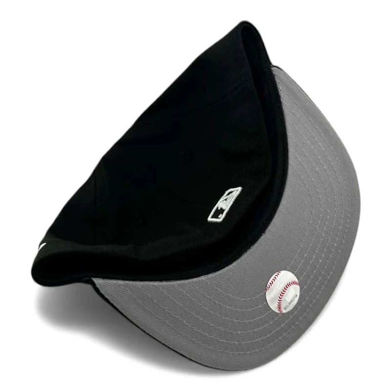 Kids Los Angeles Dodgers Black on White Outline Gray UV Custom New Era 59FIFTY Fitted Hat