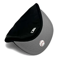 Kids Los Angeles Dodgers Black on White Outline Gray UV Custom New Era 59FIFTY Fitted Hat