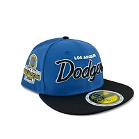 Kids Los Angeles Dodgers Indigo and Black "WS24 Collection" Gray UV Custom New Era 59FIFTY Fitted Hat