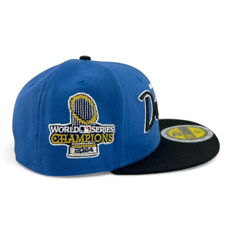 Kids Los Angeles Dodgers Indigo and Black "WS24 Collection" Gray UV Custom New Era 59FIFTY Fitted Hat