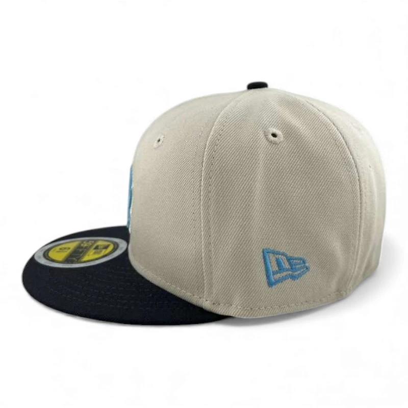 Kids Los Angeles Dodgers Stone and Graphite 60th Anniversary Patch Sky Blue UV Custom New Era 59FIFTY Fitted Hat