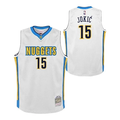 Youth Denver Nuggets Nikola Jokic Mitchell & Ness 2016-17 Hardwood Classics SwingmanWhite Jersey