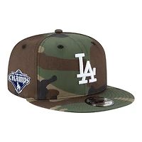 Los Angeles Dodgers Woodland Camo Back to Back Champs Diamond Patch New Era 9FIFTY Snapback Hat
