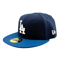 Los Angeles Dodgers Oceanside Navy and Seashore Blue Viva Patch Grey UV New Era 59FIFTY Fitted Hat