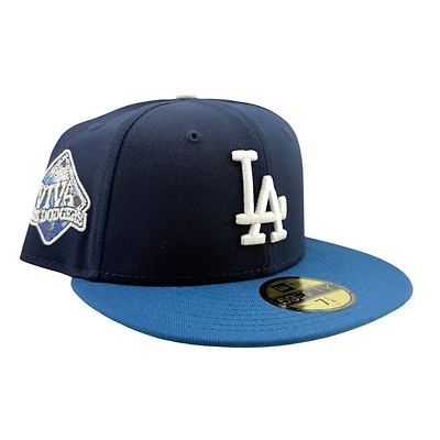Los Angeles Dodgers Oceanside Navy and Seashore Blue Viva Patch Grey UV New Era 59FIFTY Fitted Hat