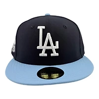 Los Angeles Dodgers Navy and Light Blue 2T 40th Anniversary Patch Grey UV New Era 59FIFTY Fitted Hat