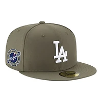 Los Angeles Dodgers Olive Green Back-to-Back World Series Champs Circle Patch New Era 59FIFTY Fitted Hat