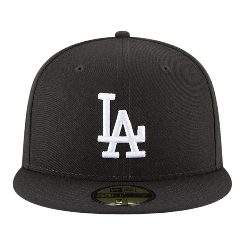 Los Angeles Dodgers Black and White Back-to-Back World Series Champs Circle Patch New Era 59FIFTY Fitted Hat