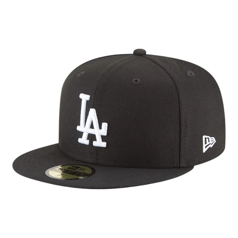 Los Angeles Dodgers Black and White Back-to-Back World Series Champs Circle Patch New Era 59FIFTY Fitted Hat