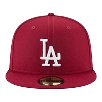 Los Angeles Dodgers Cardinal Red Back-to-Back World Series Champs Diamond Patch New Era 59FIFTY Fitted Hat