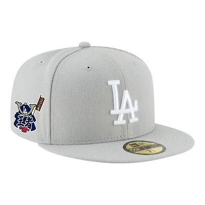 Los Angeles Dodgers Gray World Series Champs Samurai Patch Grey UV New Era 59FIFTY Fitted Hat