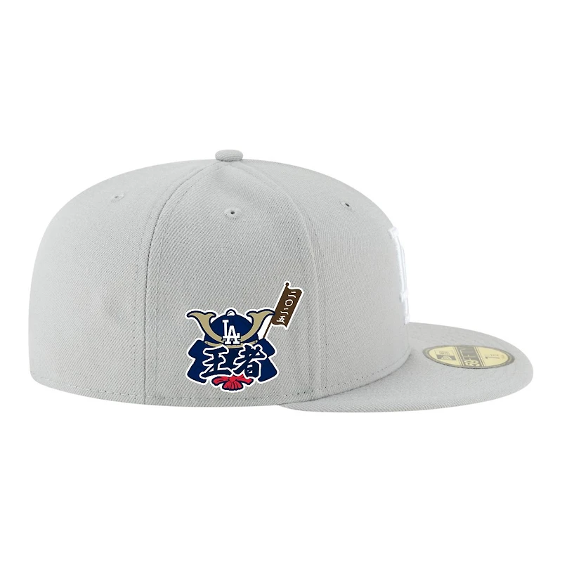 Los Angeles Dodgers Gray World Series Champs Samurai Patch Grey UV New Era 59FIFTY Fitted Hat
