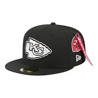 Kansas City Chiefs Black New Era x Alpha Industries 59FIFTY Fitted Hat