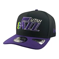 Utah Jazz Black and Purple Note Logo NBA Hardwood Classics New Era 9FIFTY A-Frame Snapback Hat