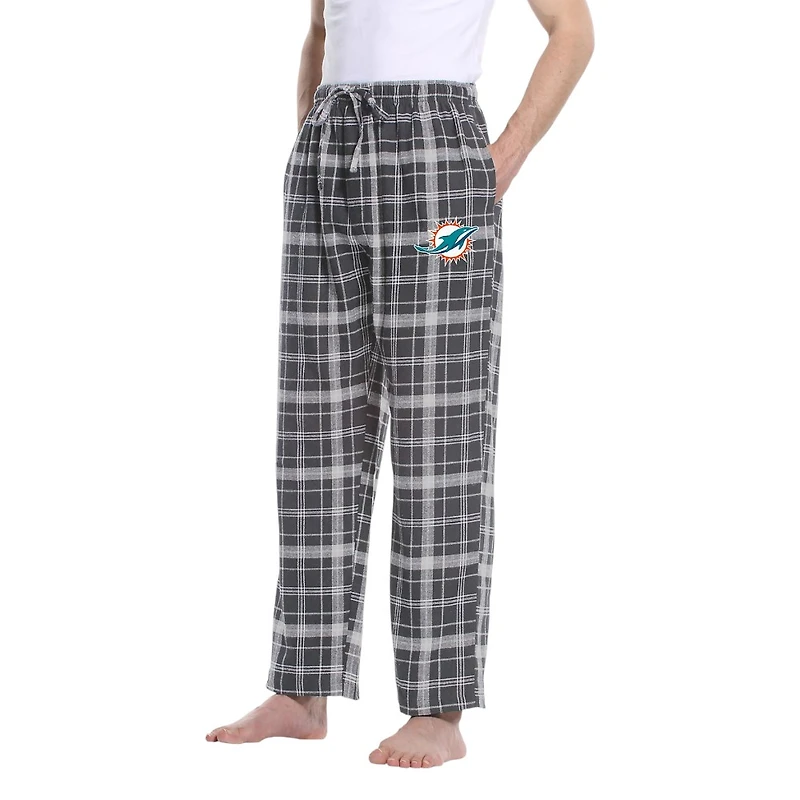 Miami Dolphins Grey Concepts Sport Ultimate Flannel Sleep Pajama Lounge Pants