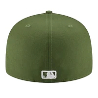 Los Angeles Dodgers Olive Green Back-to-Back World Series Champs Diamond Patch New Era 59FIFTY Fitted Hat