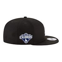 Los Angeles Dodgers Black and White Back-to-Back Champs Baseball Diamond Patch New Era 9FIFTY Snapback Hat