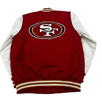 San Francisco 49ers Red Varsity Jacket GIII Genuine NFL Full-Snap