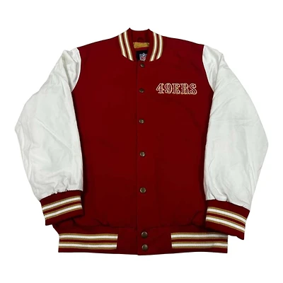 San Francisco 49ers Red Varsity Jacket GIII Genuine NFL Full-Snap