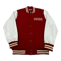 San Francisco 49ers Red Varsity Jacket GIII Genuine NFL Full-Snap