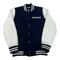 Dallas Cowboys Navy Varsity Jacket GIII Genuine NFL Full-Snap