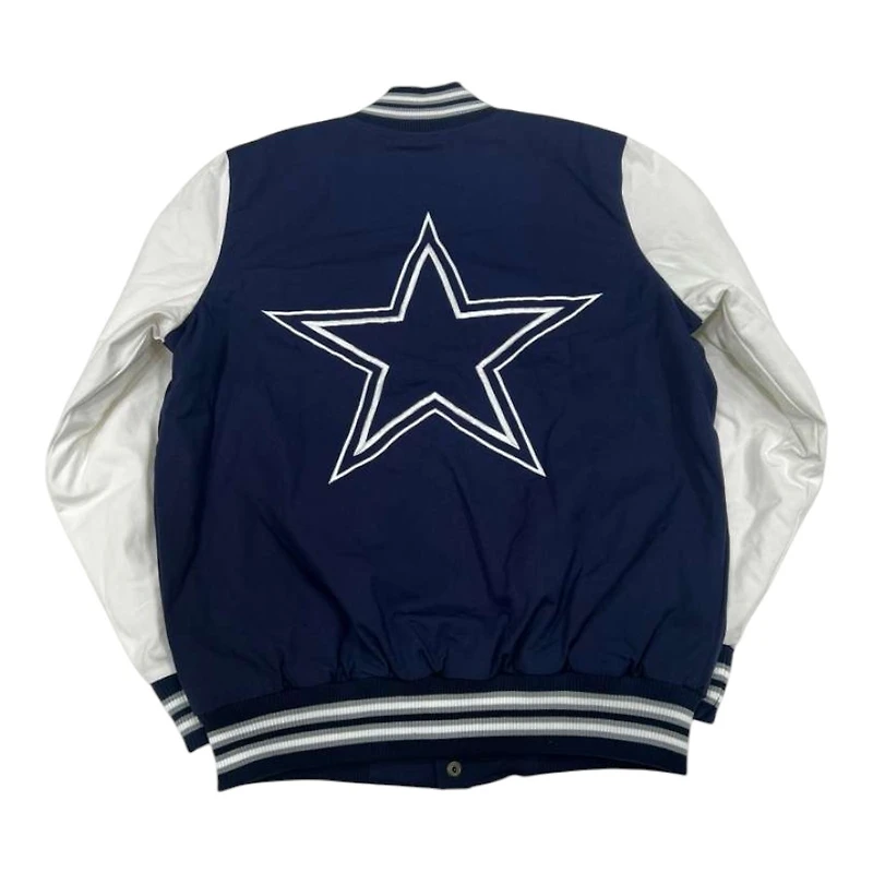 Dallas Cowboys Navy Varsity Jacket GIII Genuine NFL Full-Snap