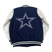 Dallas Cowboys Navy Varsity Jacket GIII Genuine NFL Full-Snap