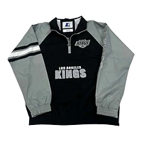 Los Angeles Kings Black and Gray Quarter Zip Windbreaker Starter Jacket